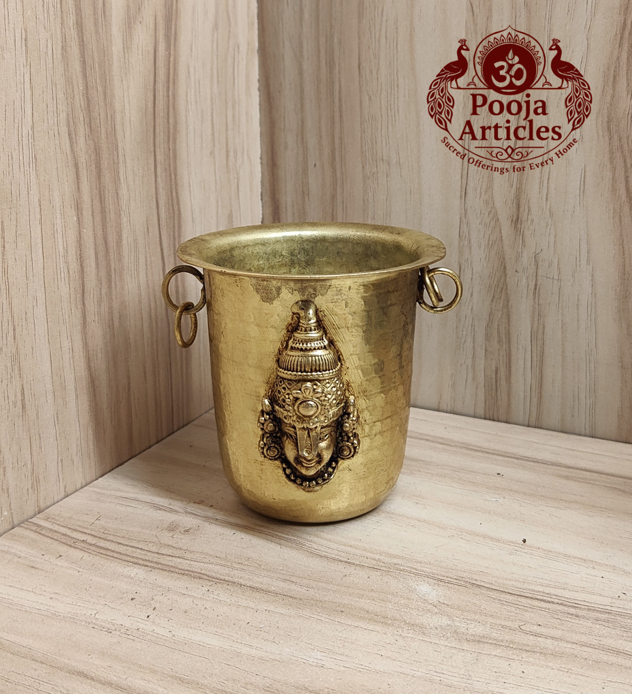 Premium Brass Tirupati Balaji Pooja Glass 3.2 Inch