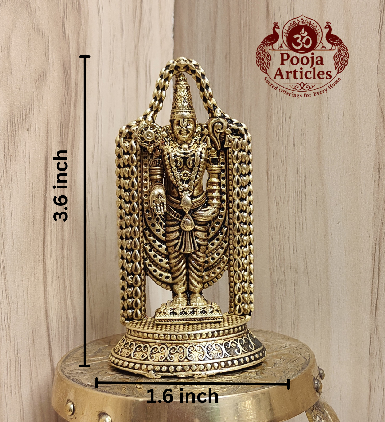 Premium Brass Venkateswara Swamy Idol 3.6 Inch