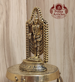 Premium Brass Venkateswara Swamy Idol 3.6 Inch Pooja Articles