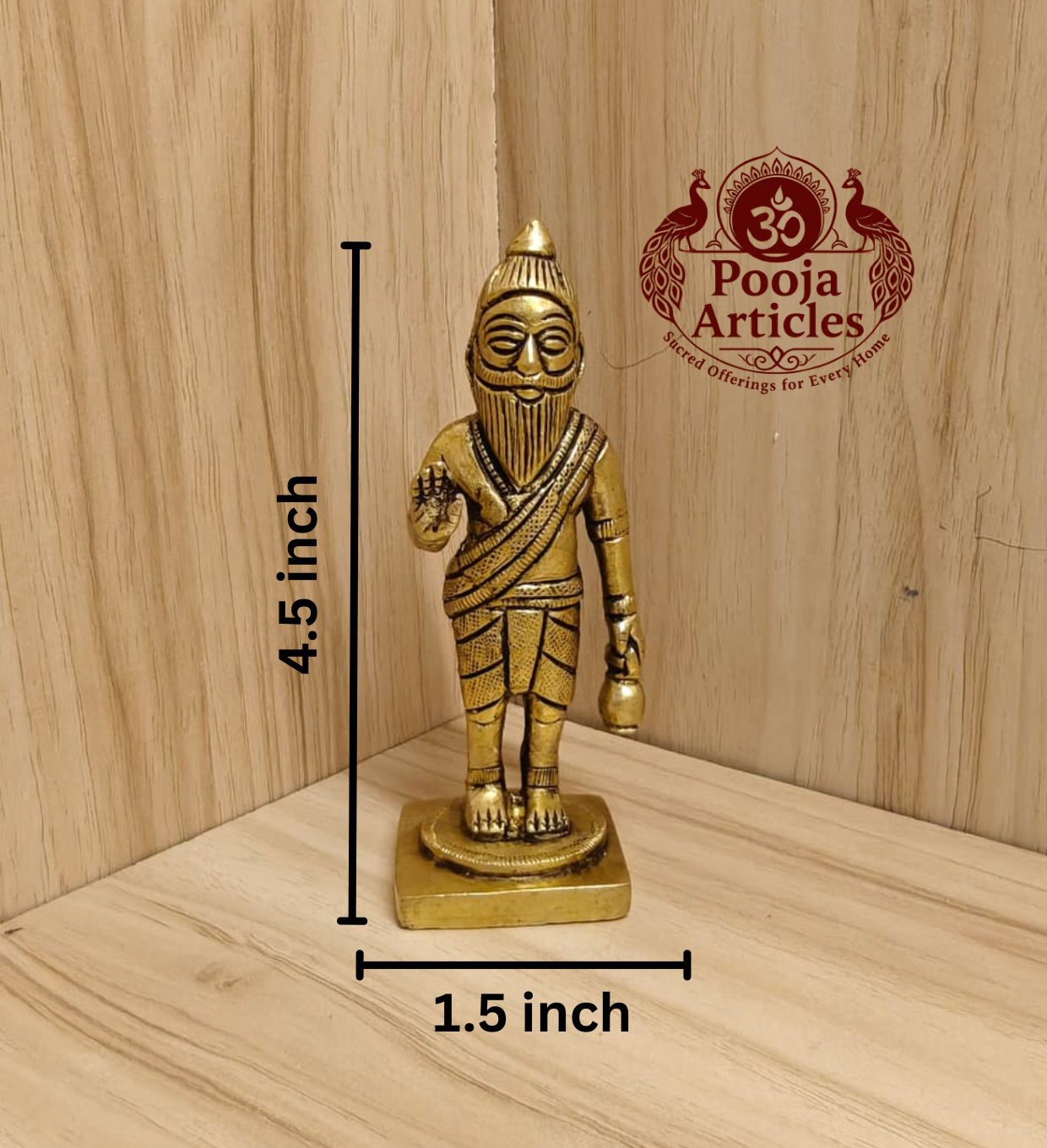 Brass Agathiyar Statue 4.5 Inch
