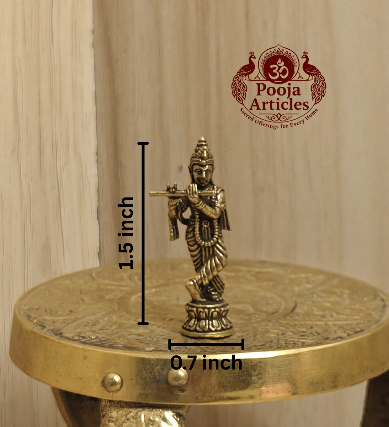 Miniature Brass Krishna Idol 1.5 Inch