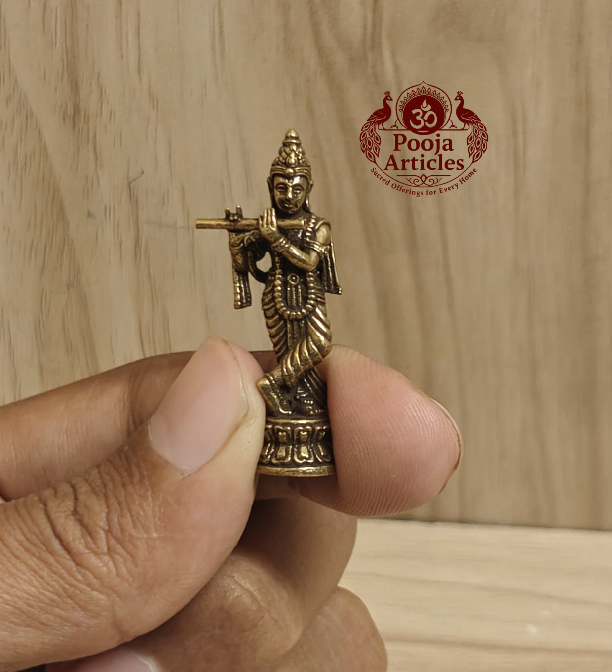 Miniature Brass Krishna Idol 1.5 Inch