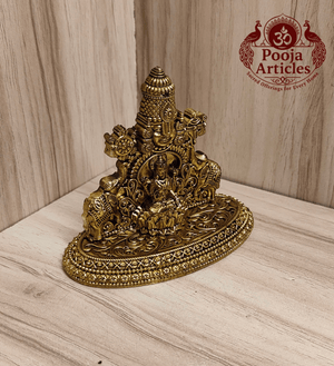 Premium Brass Tirupati Balaji with Gajalakshmi Statue 3 Inch Pooja Articles