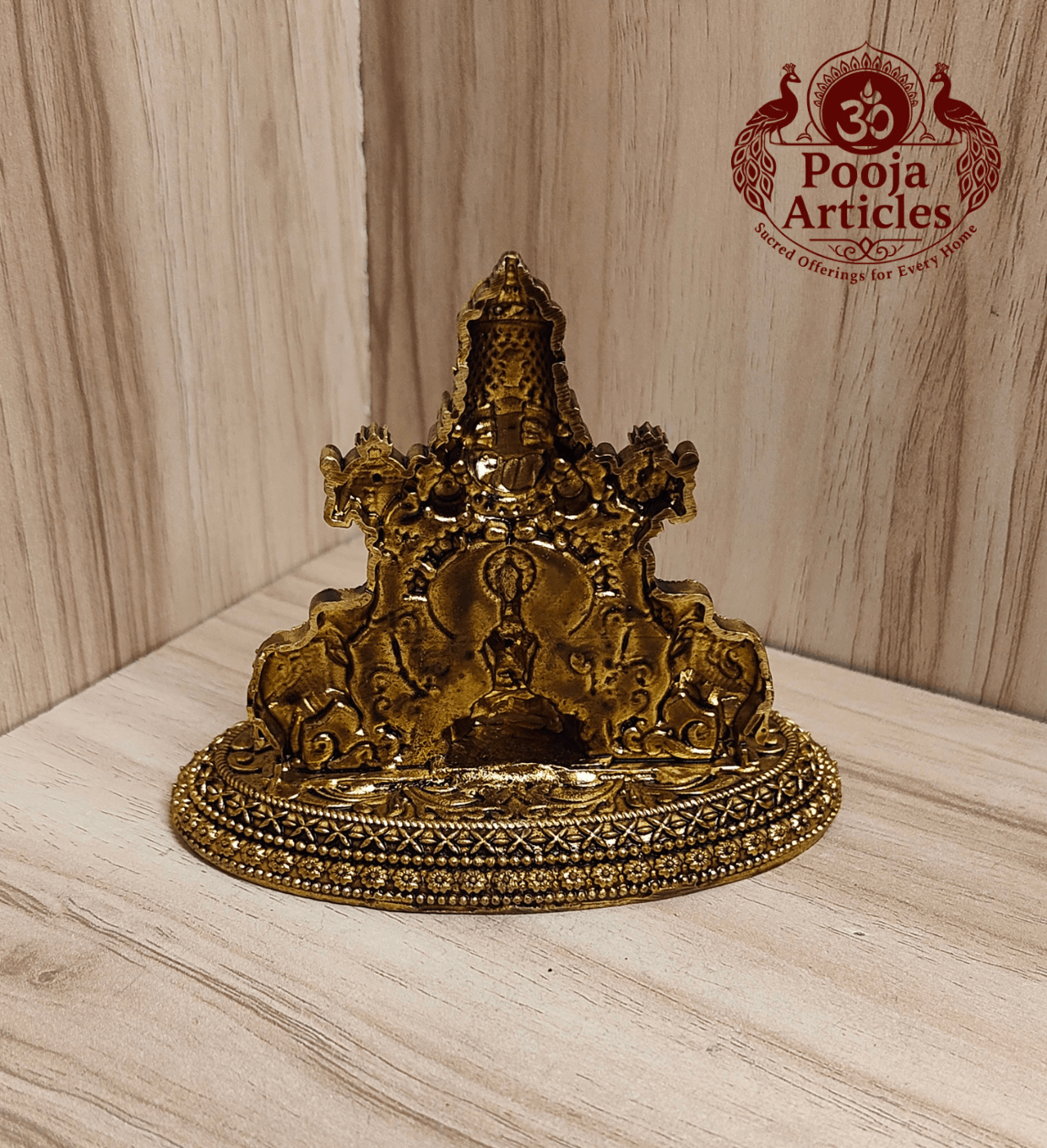 Premium Brass Tirupati Balaji with Gajalakshmi Statue 3 Inch Pooja Articles