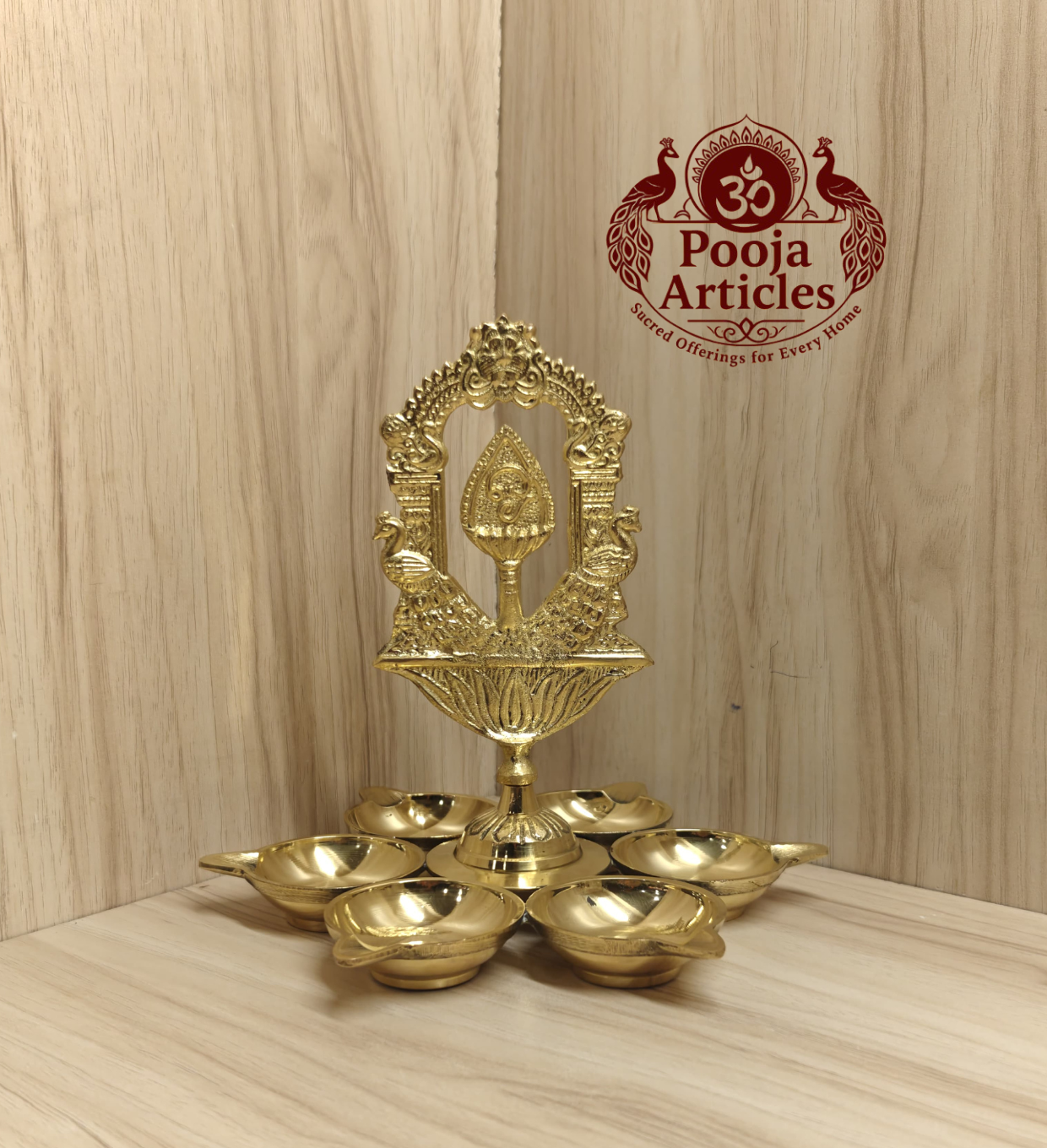 Brass Tiruvachi Vel Arumuga Vilakku 7 Inch