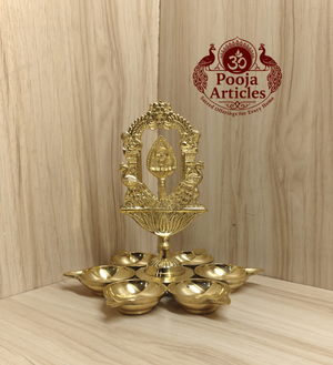 Brass Tiruvachi Vel Arumuga Vilakku 7 Inch