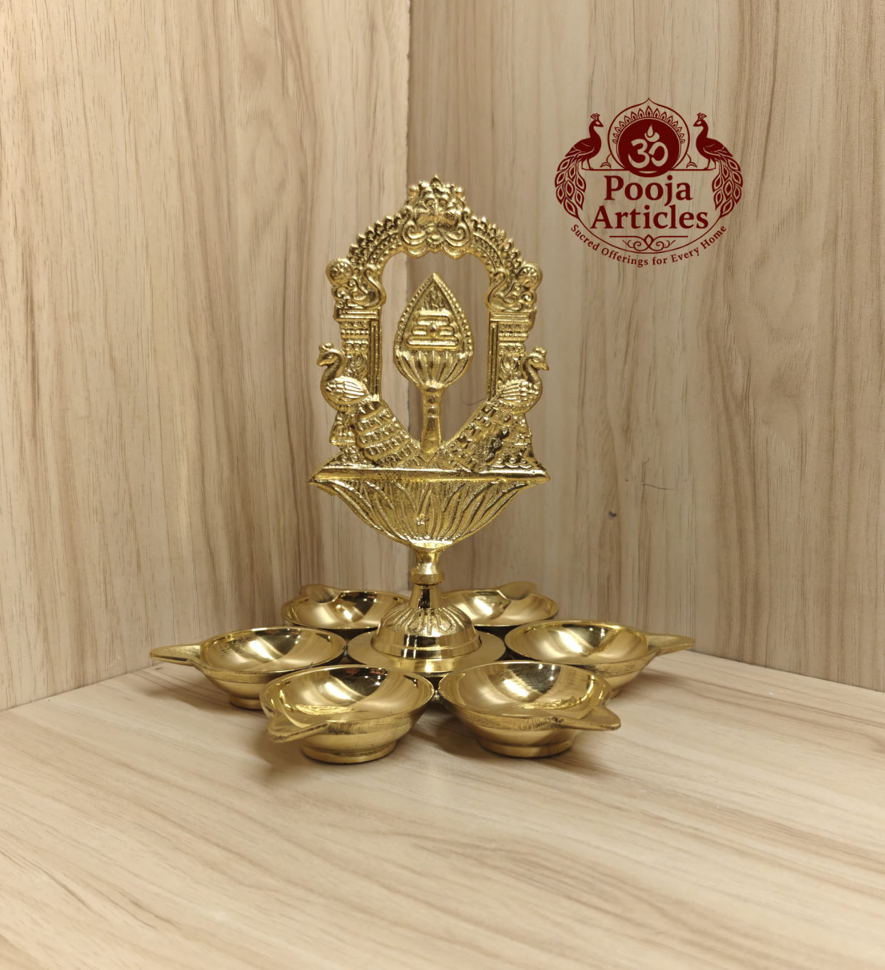 Brass Tiruvachi Vel Arumuga Vilakku 7 Inch
