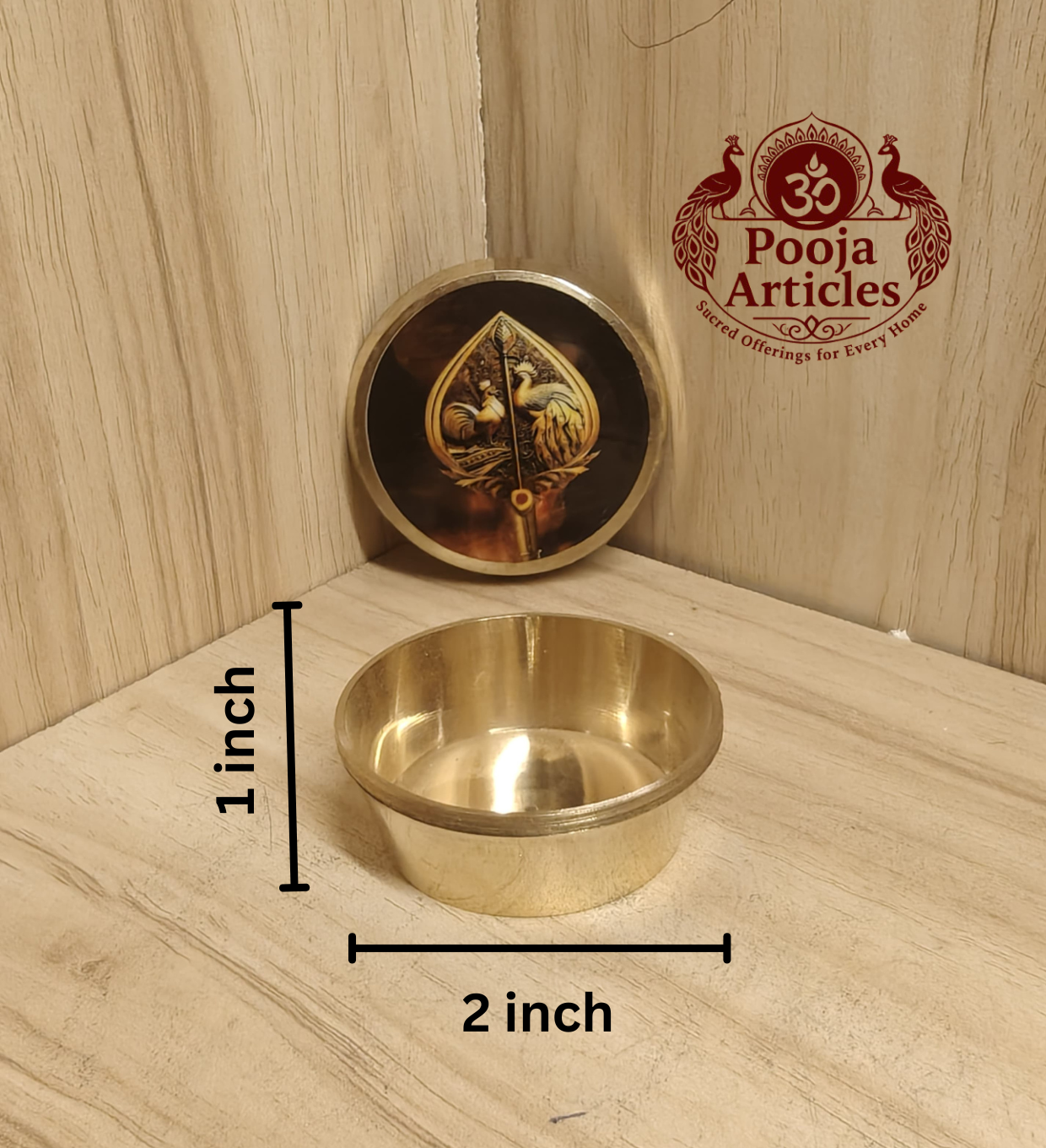 Brass Vel Kumkum Chimil 2 Inch