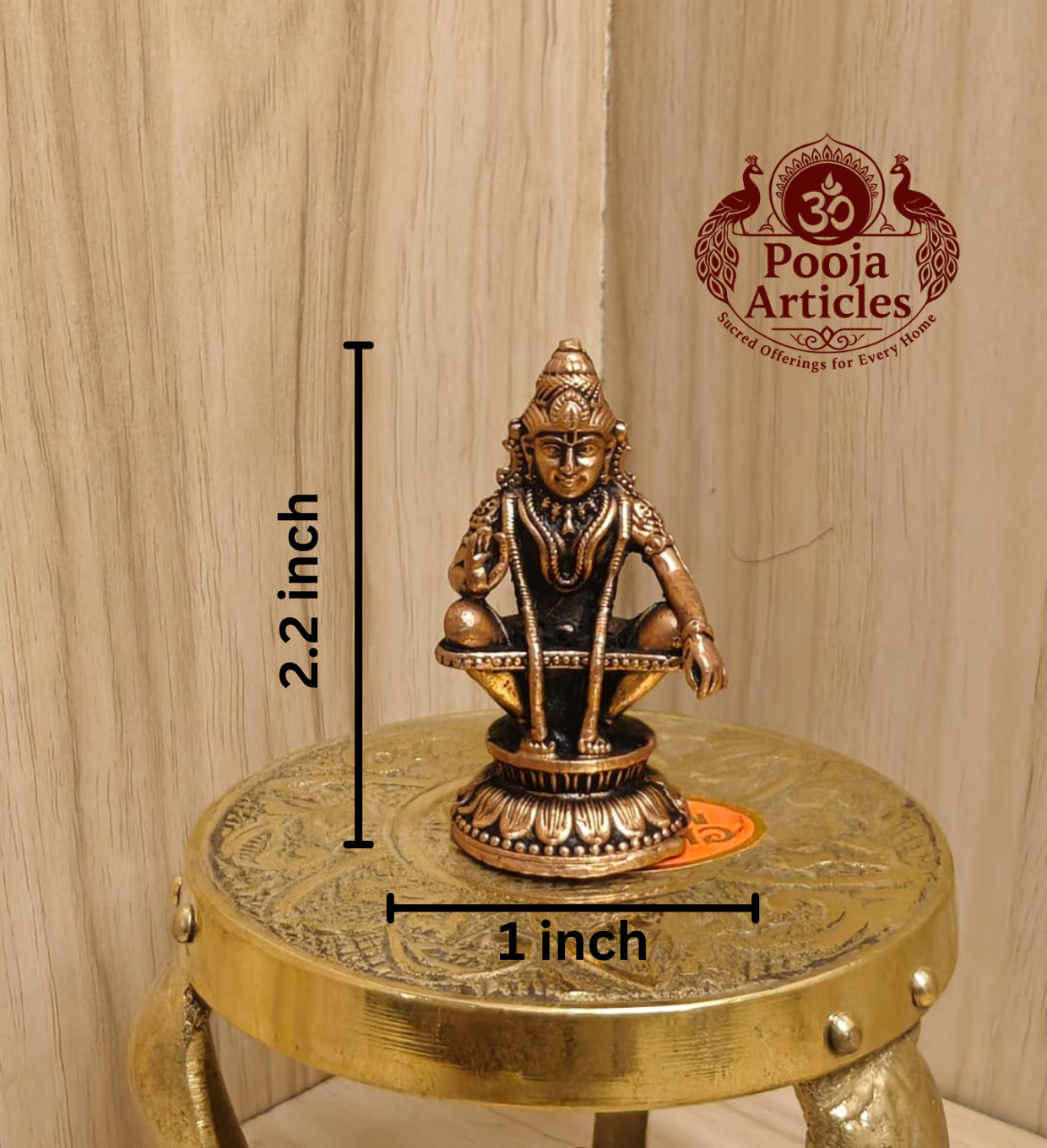 Copper Ayyappan Statue 2.2 Inch