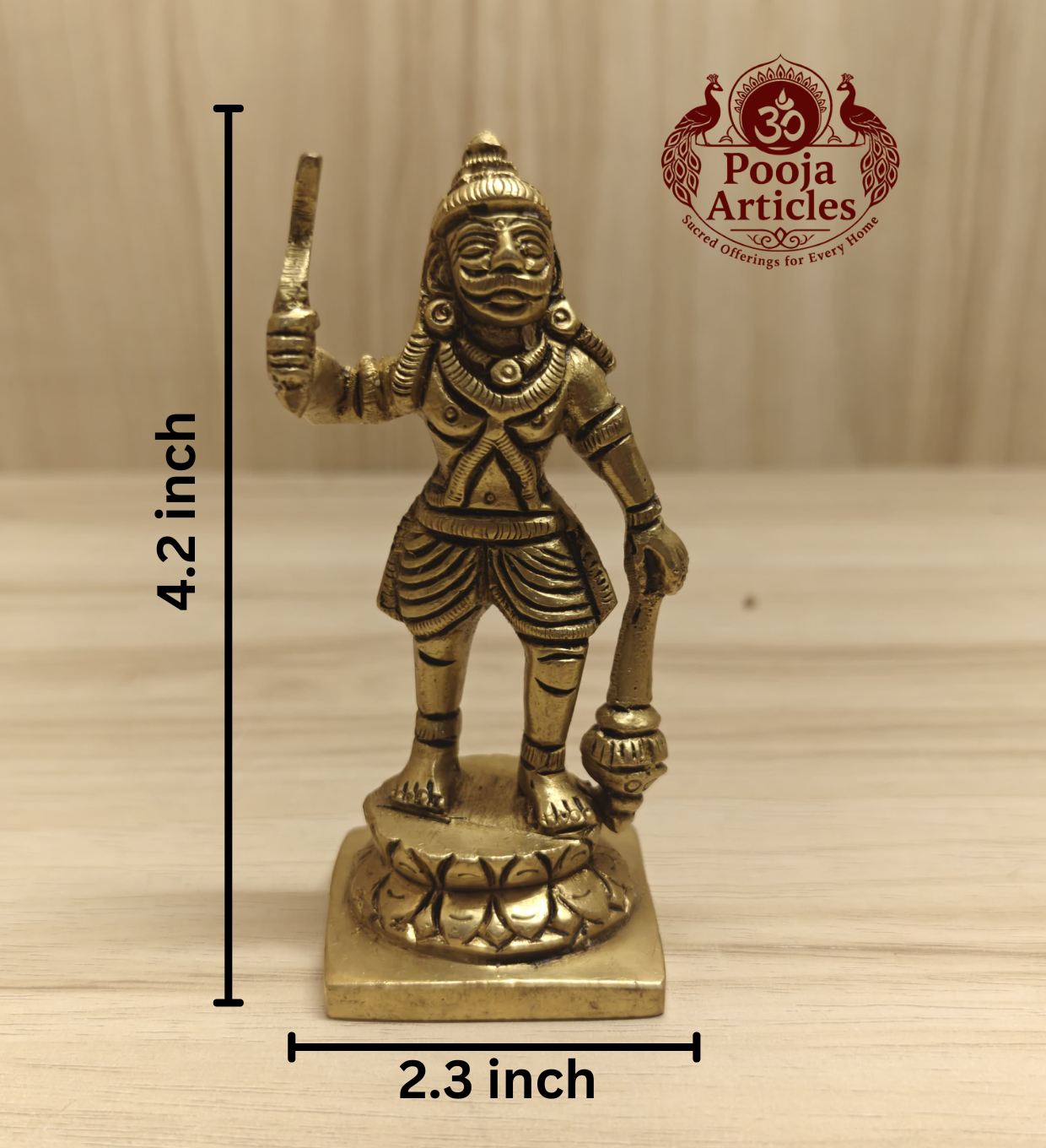 Brass Karuppasamy Idol 4.2 Inch