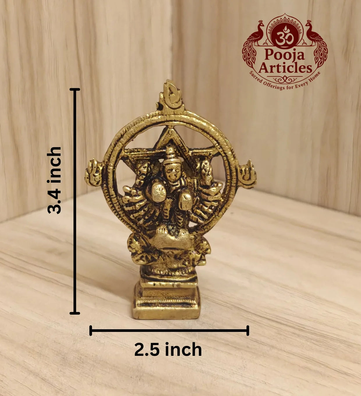 Brass Chakrathalwar Idol 3.4 Inch Pooja Articles