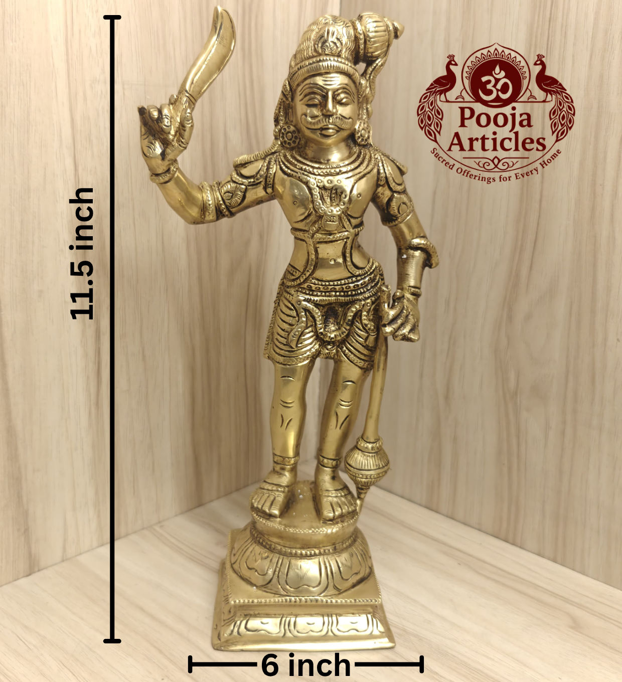 Bronze Karuppasamy Statue 11.5 Inch