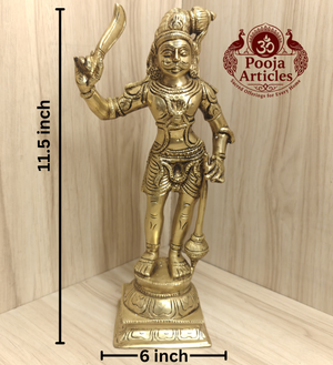 Bronze Karuppasamy Statue 11.5 Inch