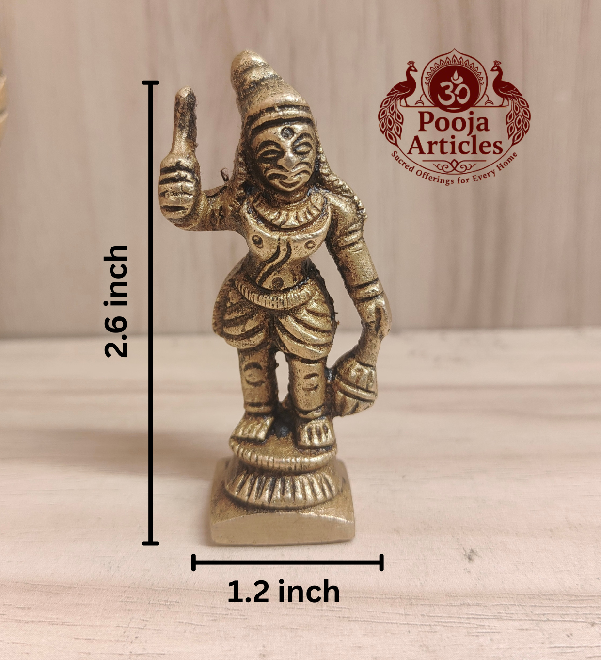 Brass Karuppasamy Statue 2.6 Inch