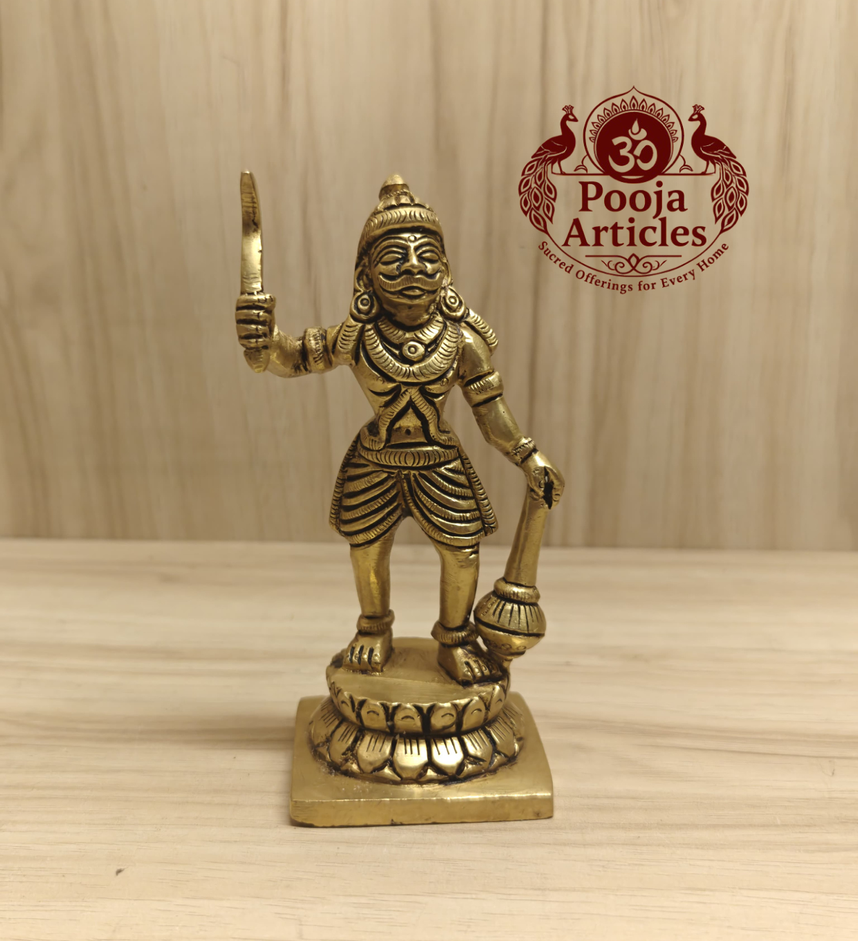 Brass Karuppasamy Statue 5.5 Inch