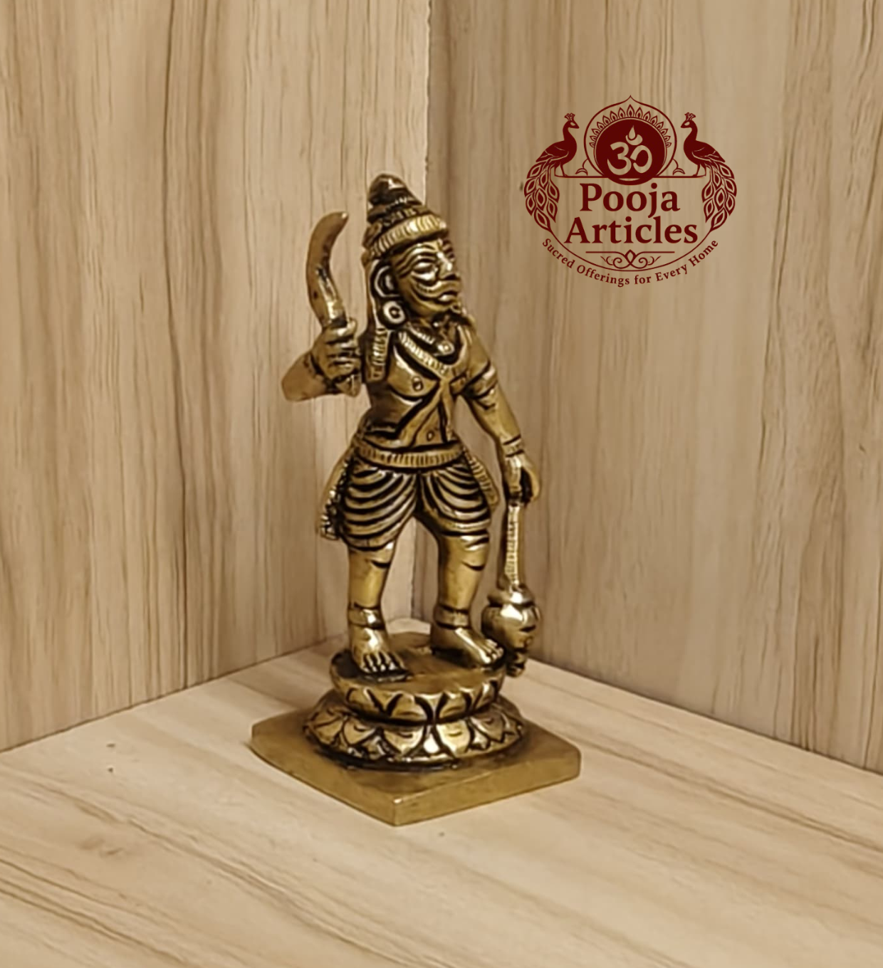 Brass Karuppasamy Statue 5.5 Inch