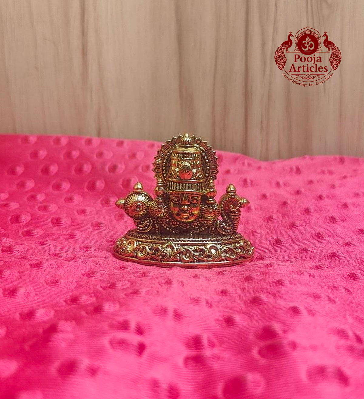 Premium Brass Thirupathi Balaji statue 2 Inch - front view